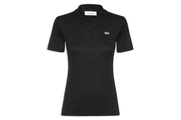 Polo Feminina Slim Fit Em Algodão - Preto