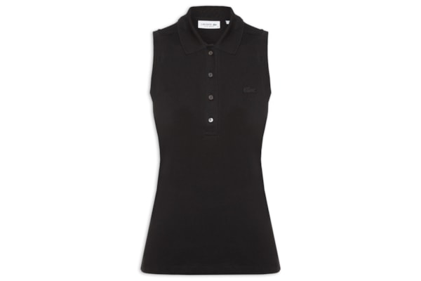 Polo Feminina Slim Fit Sem Mangas - Preto