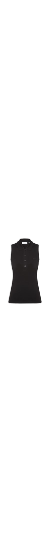 Polo Feminina Slim Fit Sem Mangas - Preto