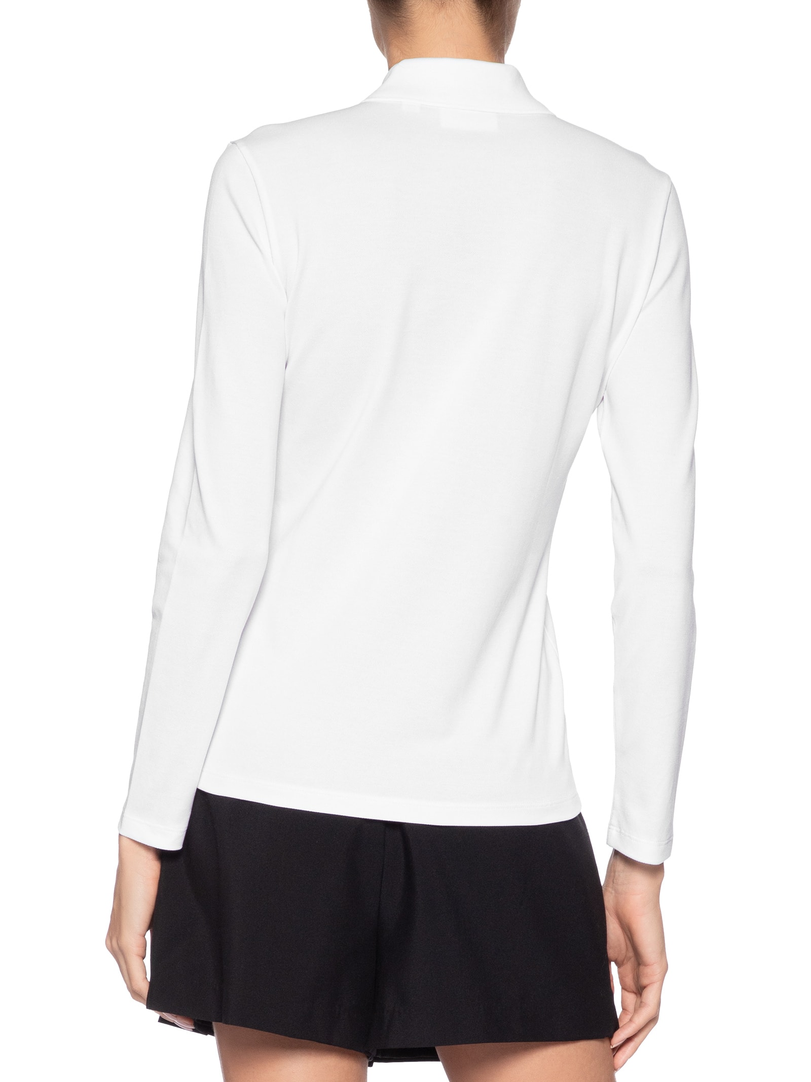 Polo Feminina Slim Fit Stretch Mini Piqué Branco Lacoste