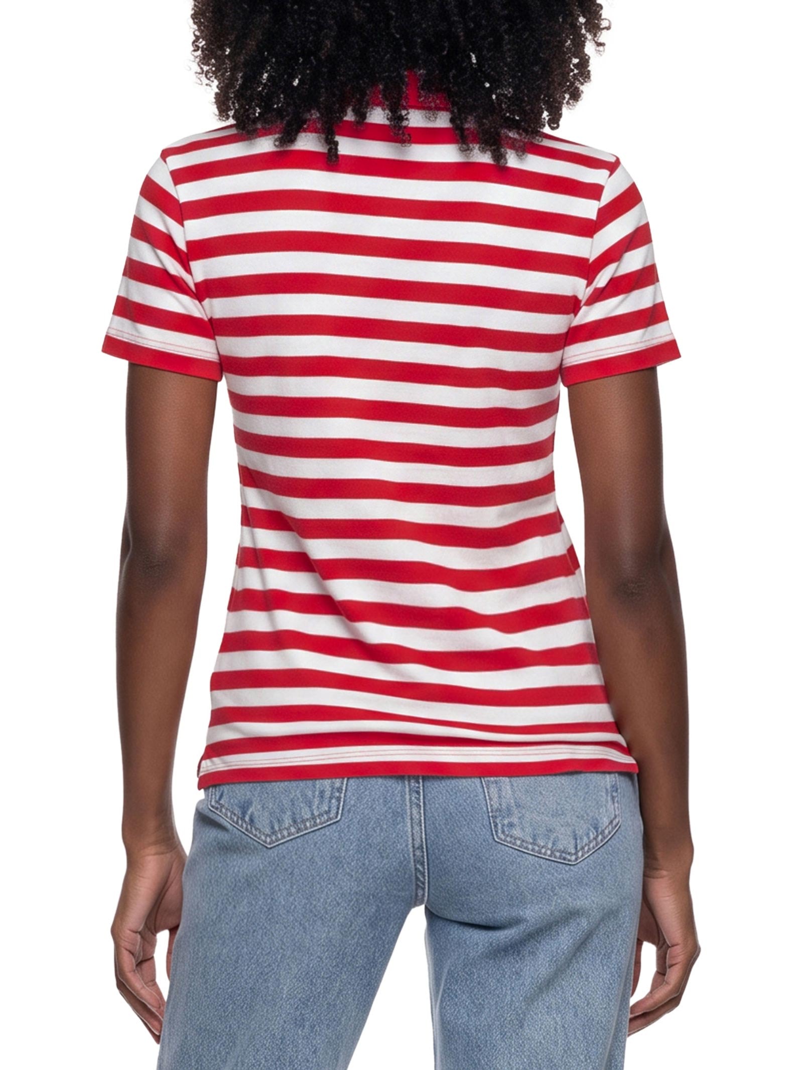 Polo Feminina Super Slim Em Ribana Vermelho Hering