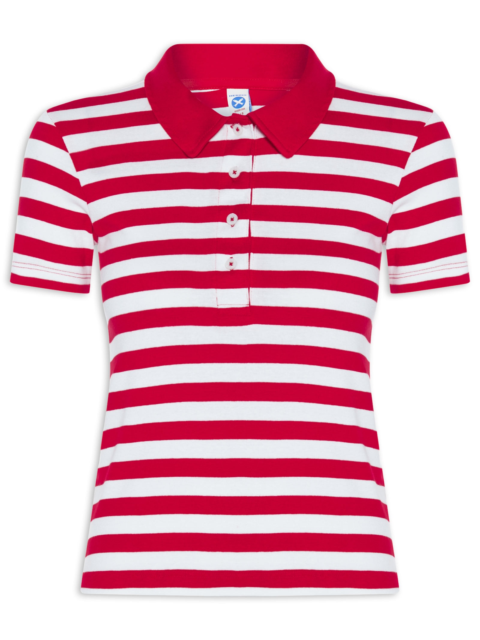 Polo Feminina Super Slim Em Ribana – Vermelho Hering