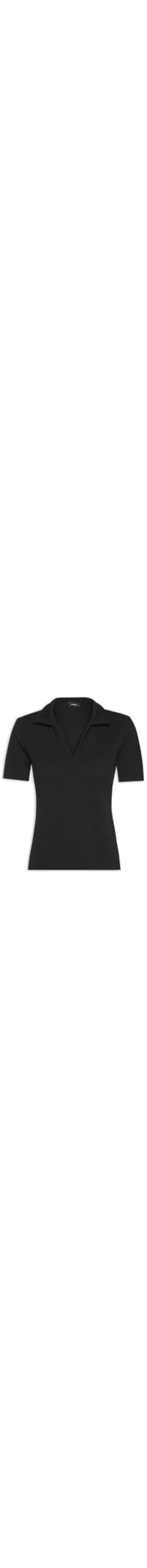 Polo Feminina Texturizada - Preto