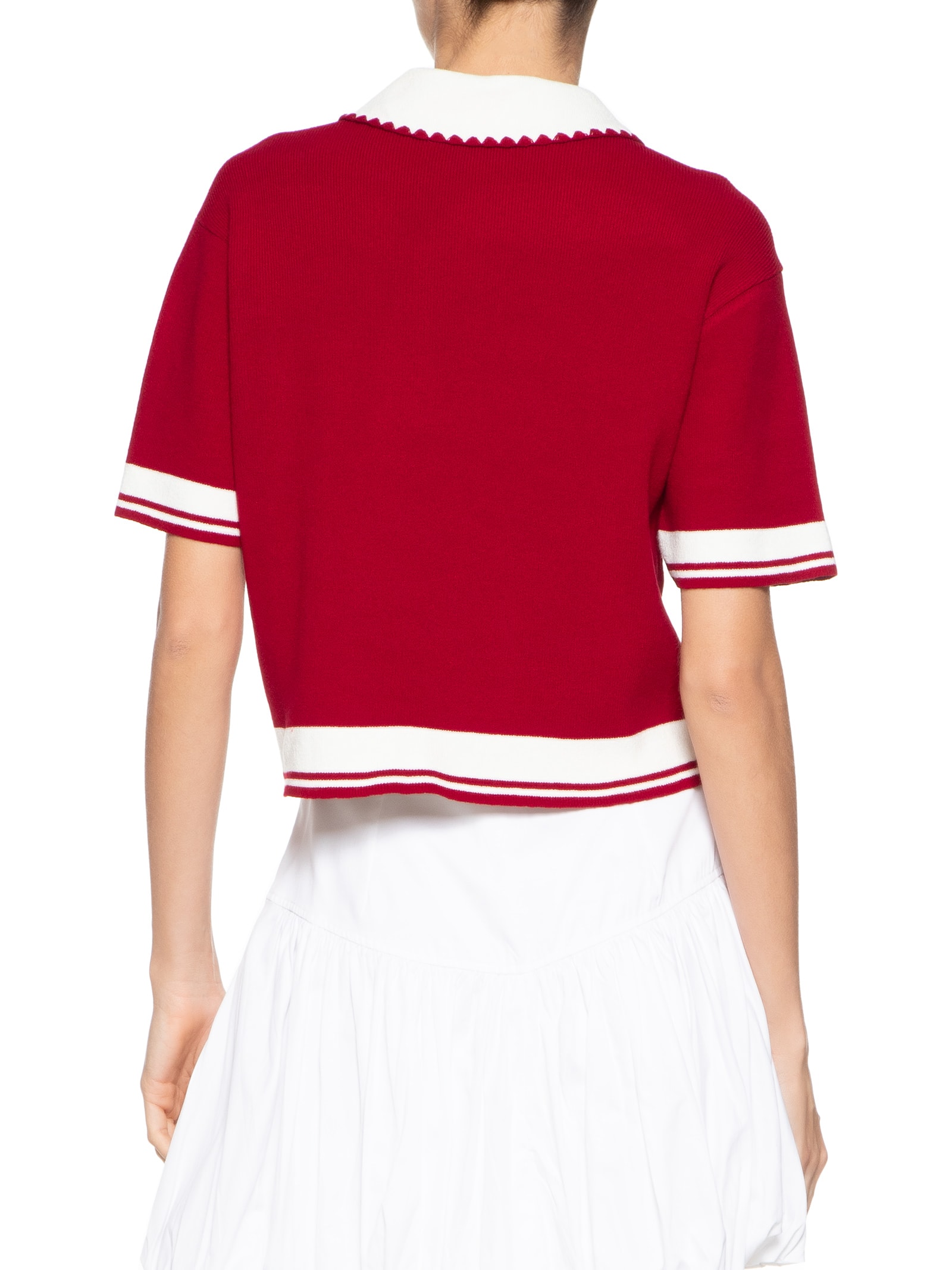 Love Dress - Polo Feminina Tricot Bordada - Vermelho