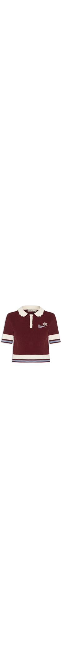 Polo Feminina Tricot Bordado - Vermelho