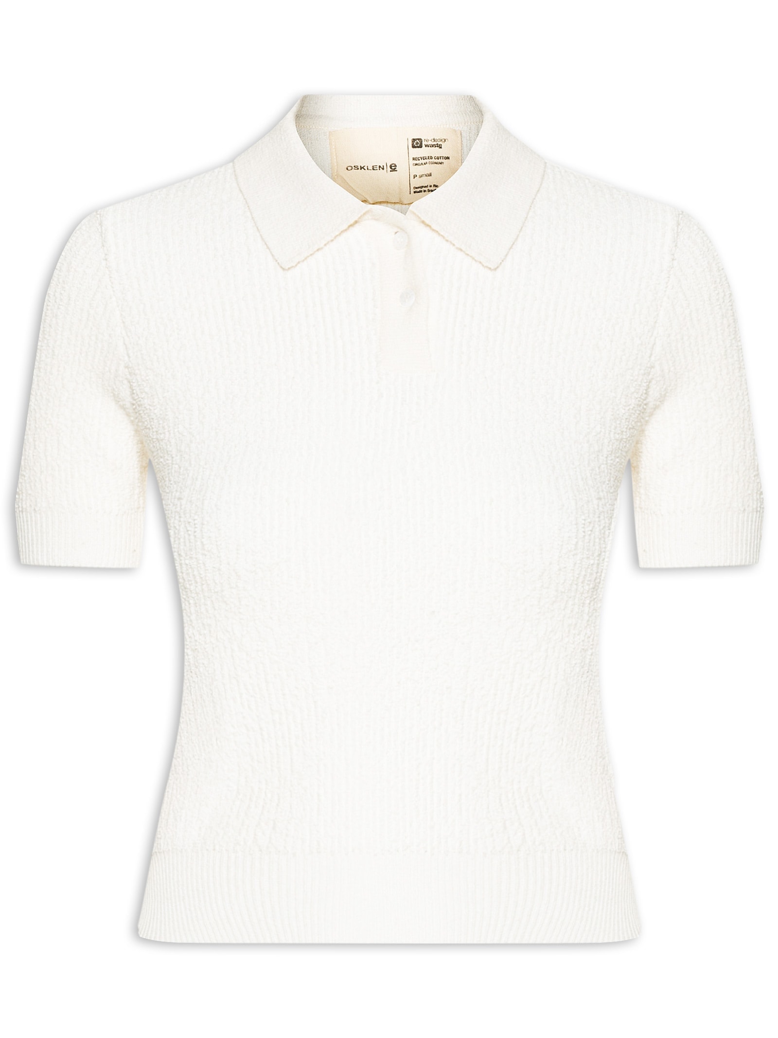 Polo Feminina Tricot Bouclet Fit Branco Osklen