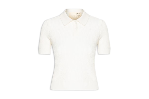 Polo Feminina Tricot Bouclet Fit - Branco