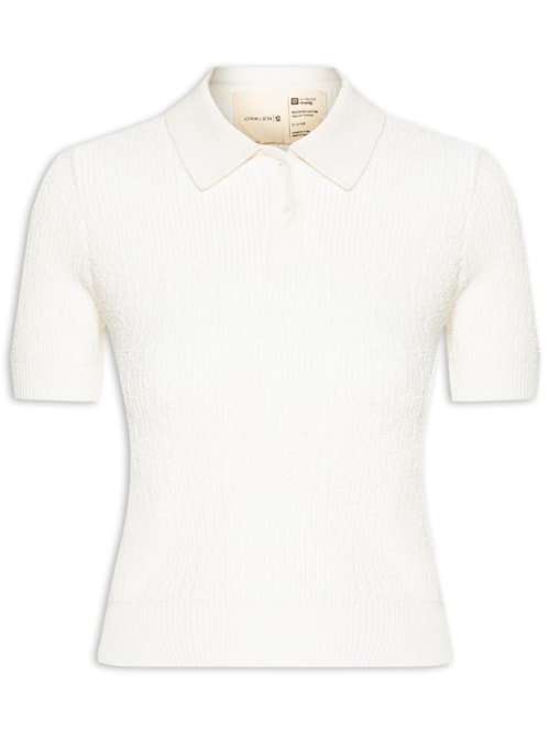 Polo Feminina Tricot Bouclet Fit – Branco