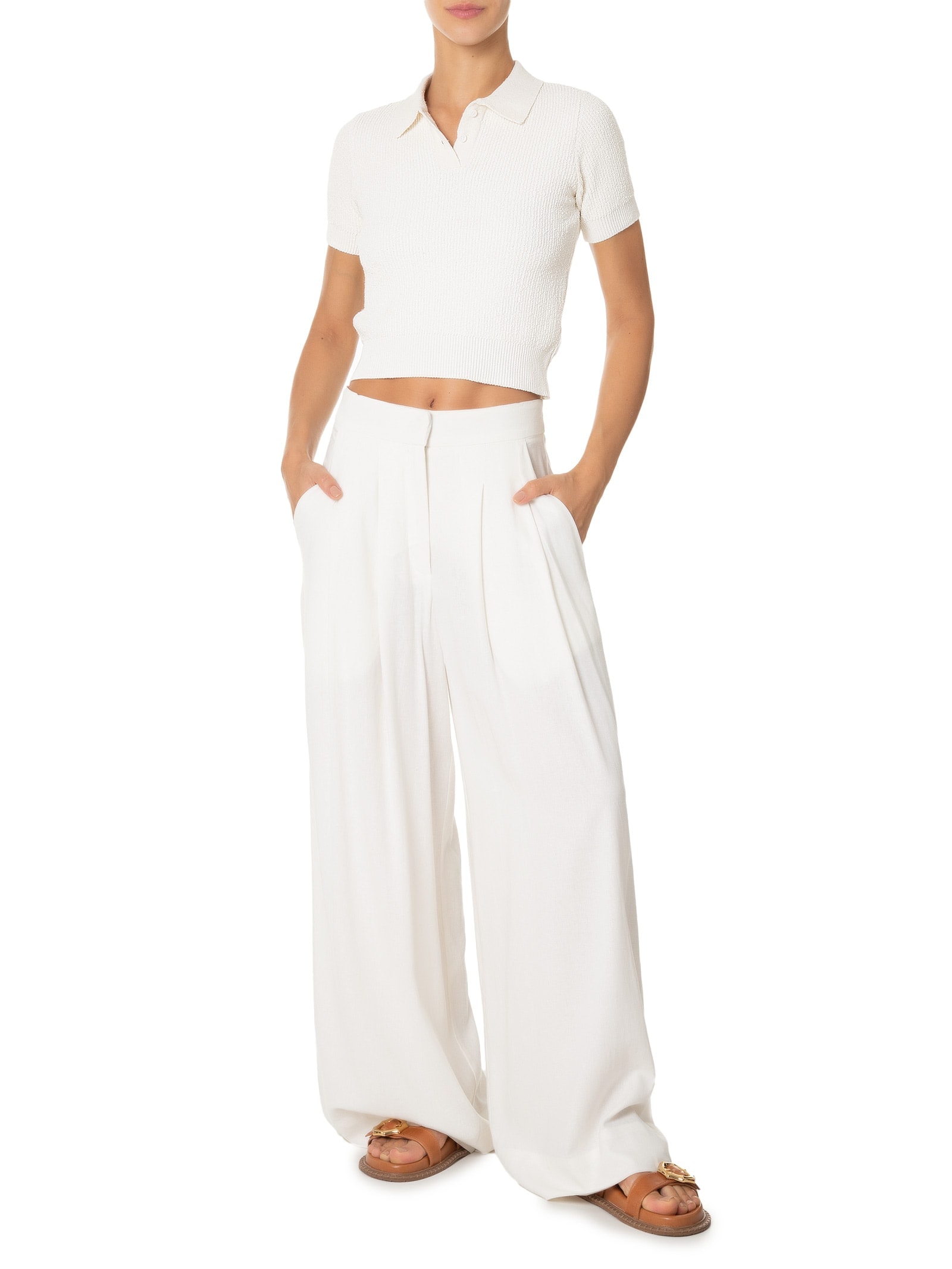 Polo Feminina Tricot Bouclet Fit Branco Osklen