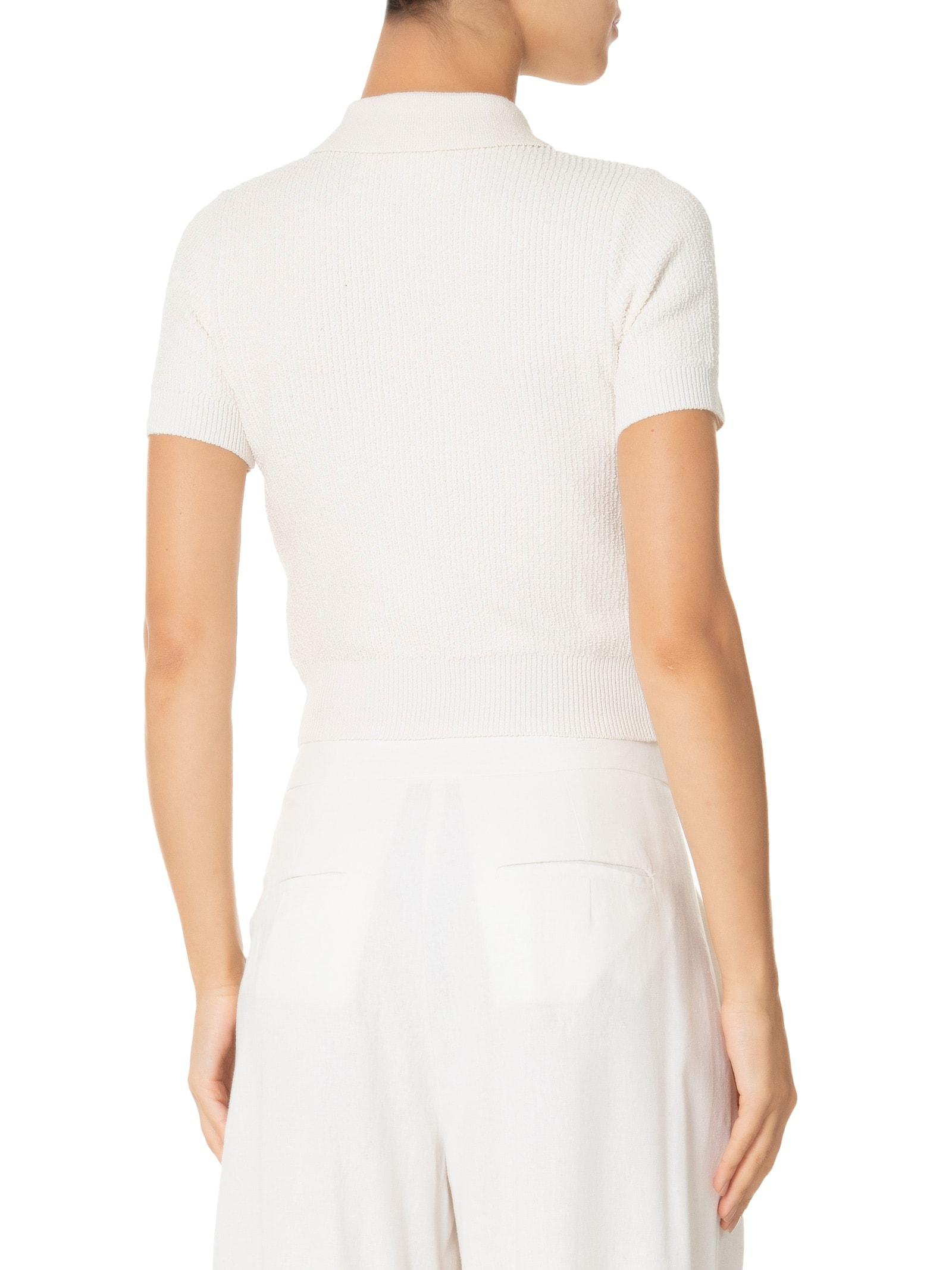 Polo Feminina Tricot Bouclet Fit Branco Osklen
