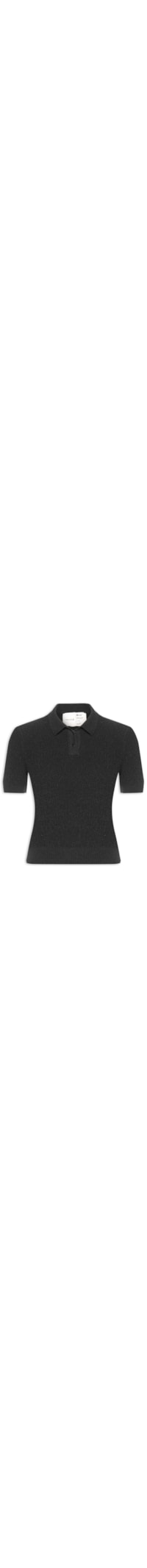 Polo Feminina Tricot Bouclet Fit - Preto