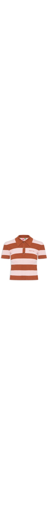 Polo Feminina Tricot Listrada - Rosa