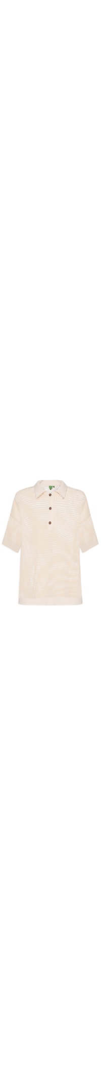 Polo Feminina Tricot Telado - Branco