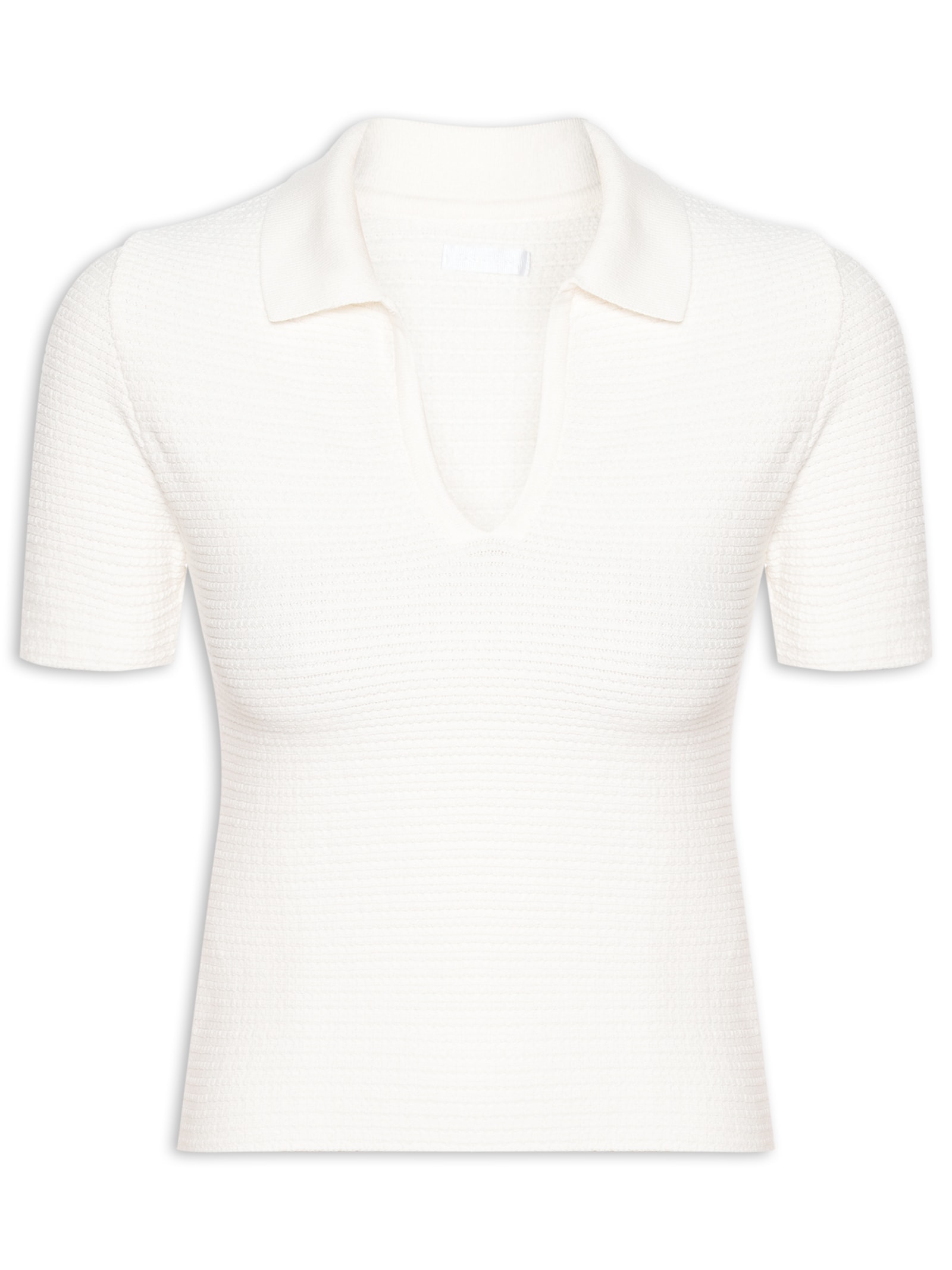Polo Feminina Tricot Textura Off White Osklen