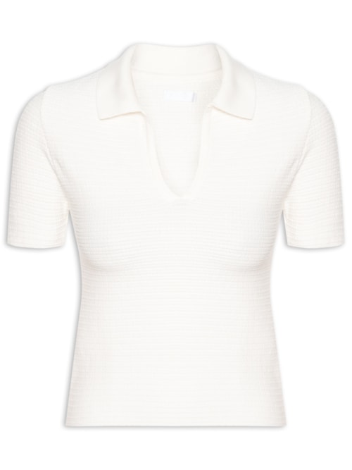 Polo Feminina Tricot Textura – Off White