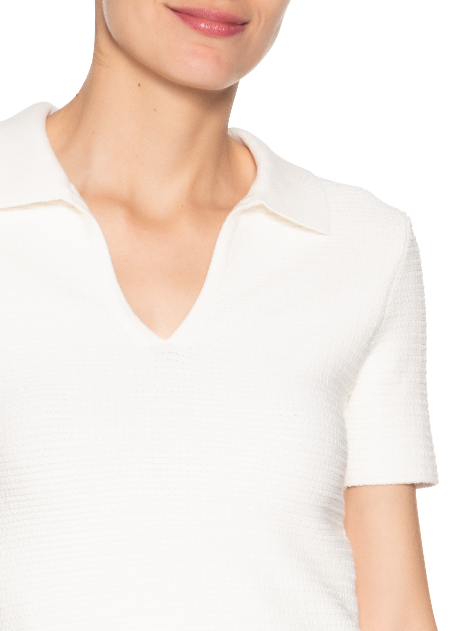 Polo Feminina Tricot Textura Off White Osklen