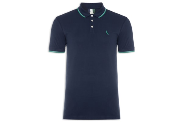 Polo Friso Duplo Masculina - Azul