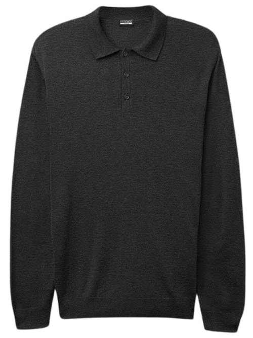 Polo Manga Comprida Em Viscose – Cinza