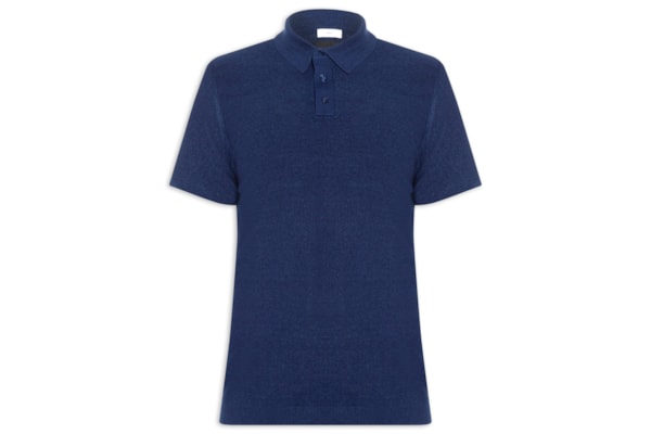 Polo Manga Curta Masculina Tricot - Azul