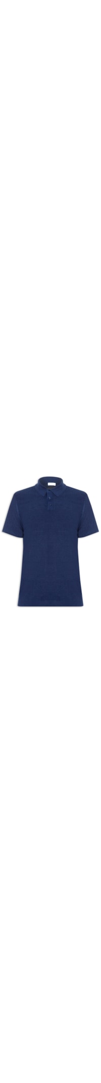 Polo Manga Curta Masculina Tricot - Azul