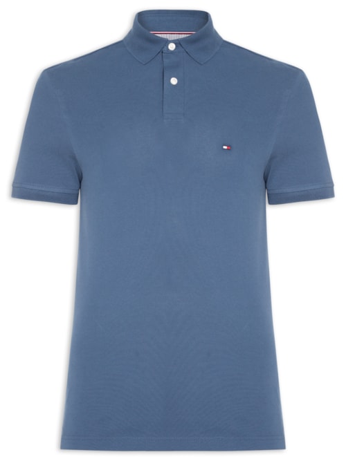 Polo Masculina 1985 Regular Fit Algodão Orgânico – Azul