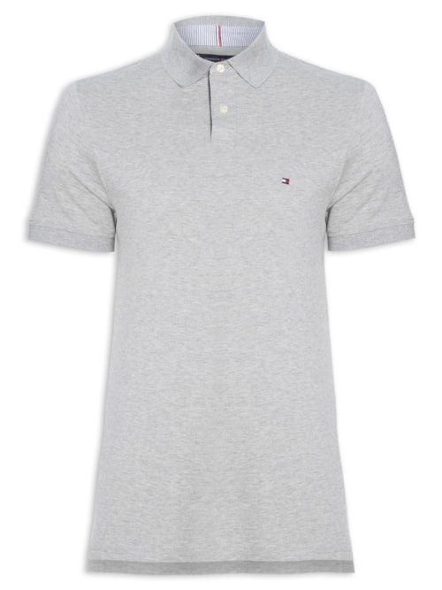 Polo Masculina 1985 Regular Fit Algodão Orgânico – Cinza