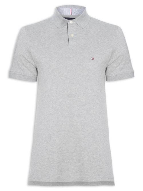 Polo Masculina 1985 Regular Fit Algodão Orgânico - Cinza