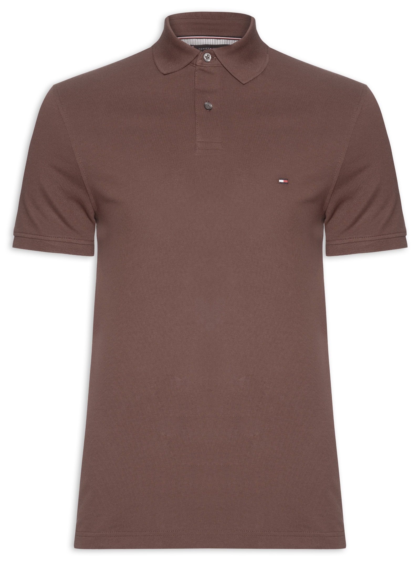 Polo Masculina 1985 Regular Fit Algodão Orgânico Marrom Tommy Hilfiger