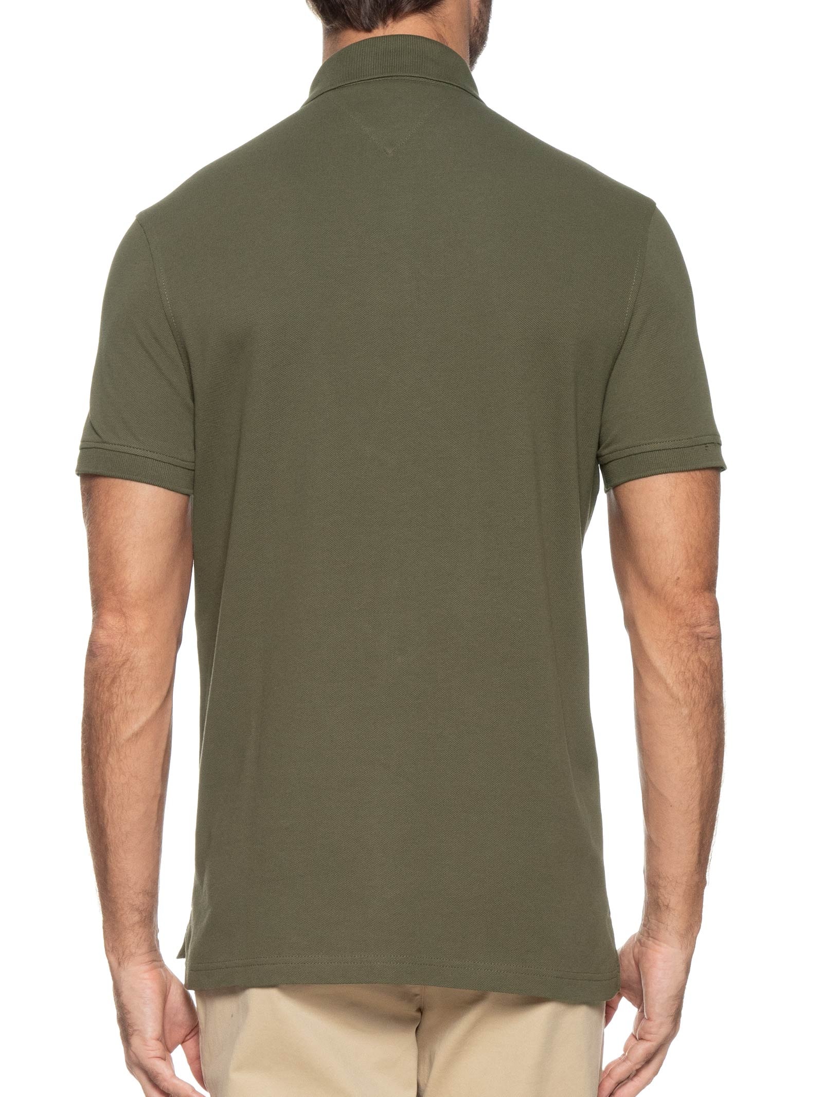 Polo Masculina 1985 Regular Fit Algodão Orgânico Verde   Tommy Hilfiger