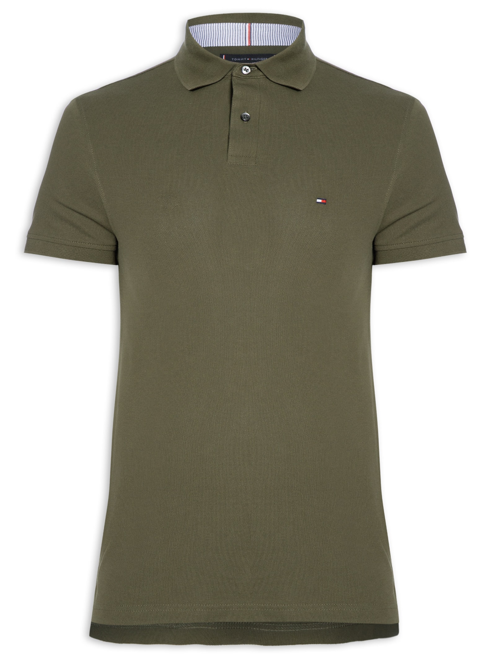 Polo Masculina 1985 Regular Fit Algodão Orgânico Verde   Tommy Hilfiger