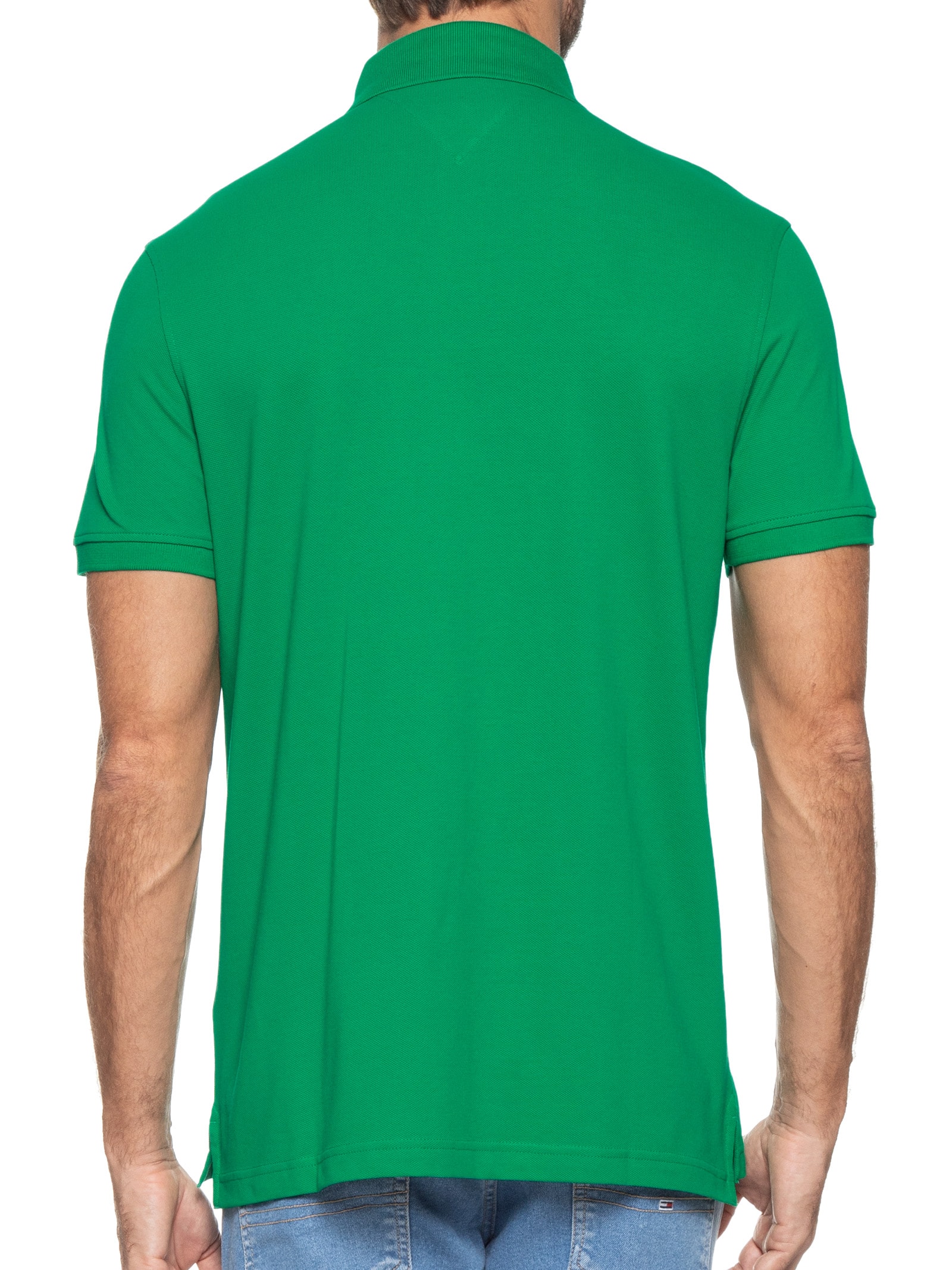 Polo Masculina 1985 Regular Fit Algodão Orgânico Verde   Tommy Hilfiger