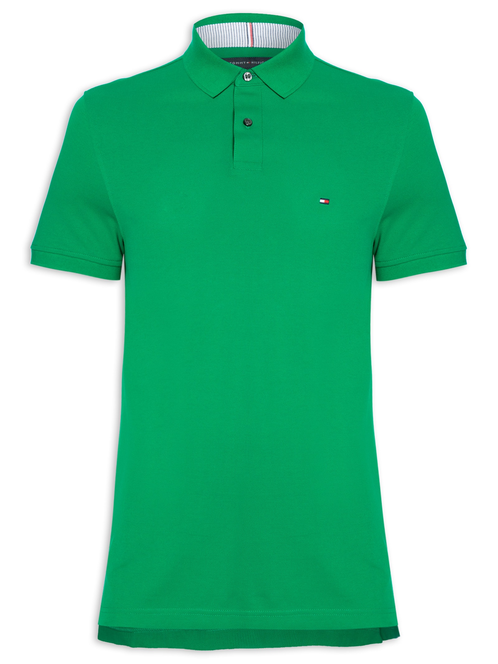 Polo Masculina 1985 Regular Fit Algodão Orgânico Verde   Tommy Hilfiger