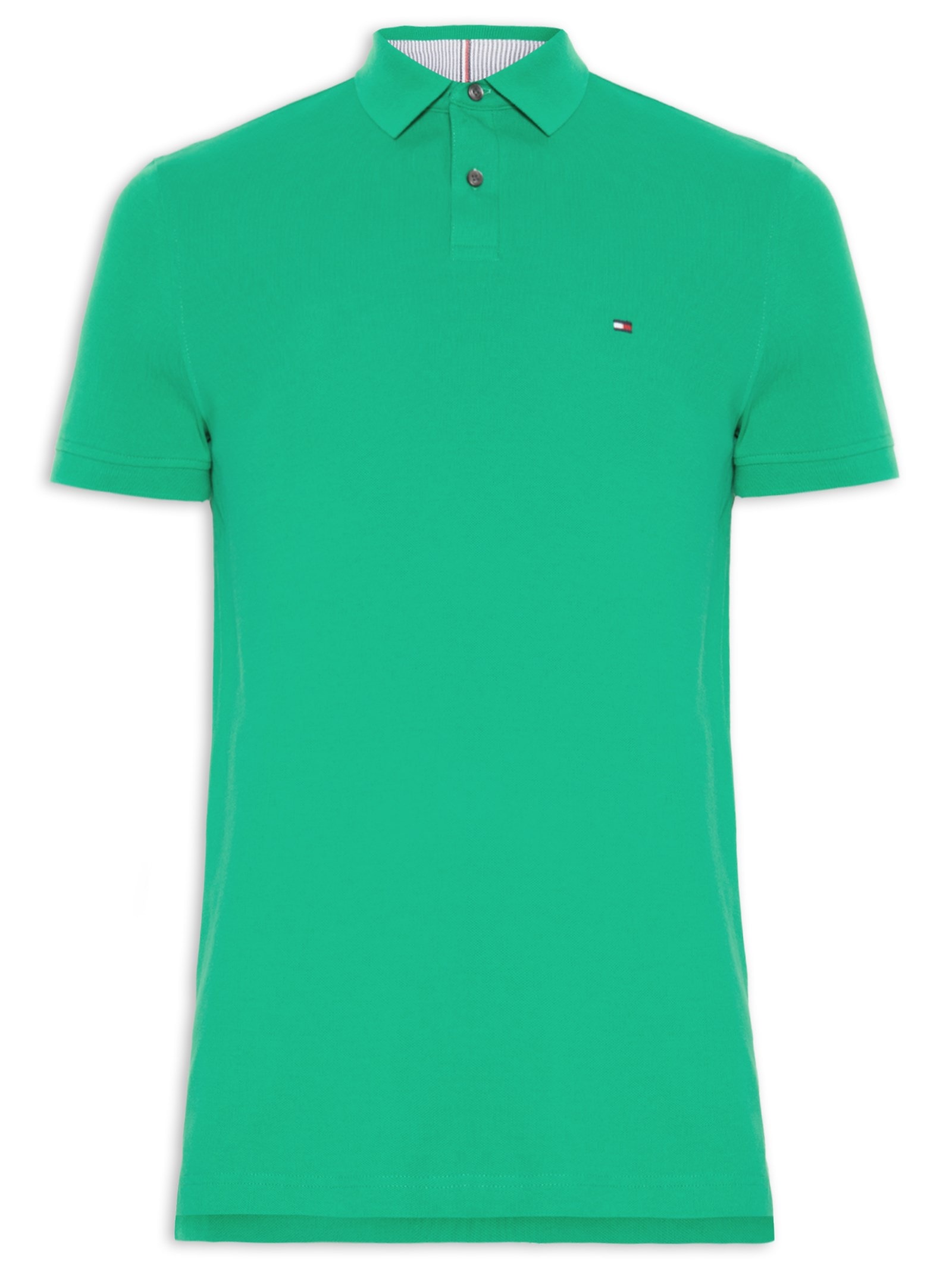 Polo Masculina 1985 Regular Fit Algodão Orgânico Verde   Tommy Hilfiger