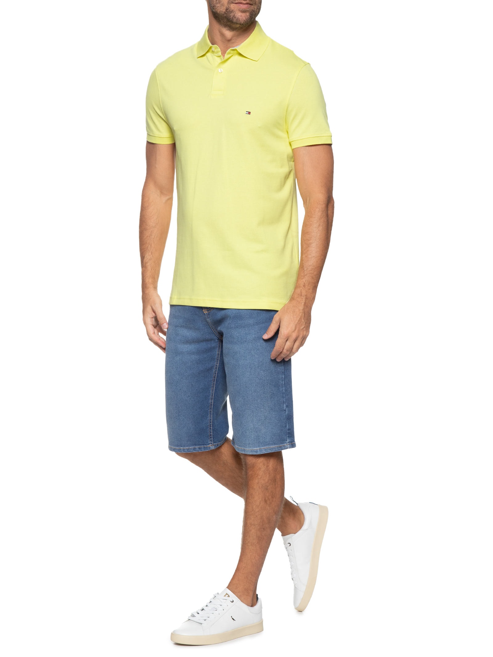 Polo Masculina 1985 Regular Fit Algodão Orgânico Verde   Tommy Hilfiger