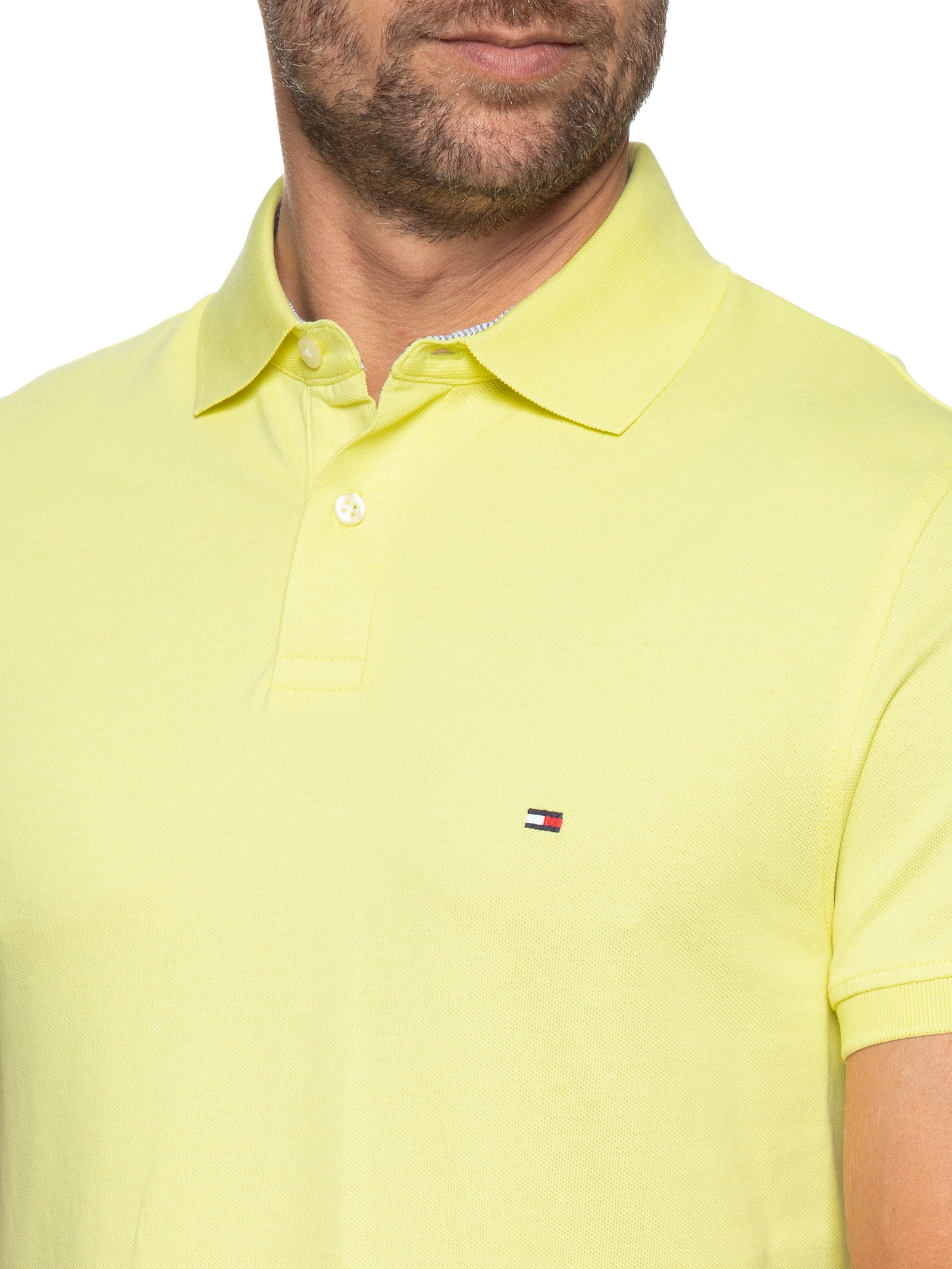 Polo Masculina 1985 Regular Fit Algodão Orgânico Verde   Tommy Hilfiger