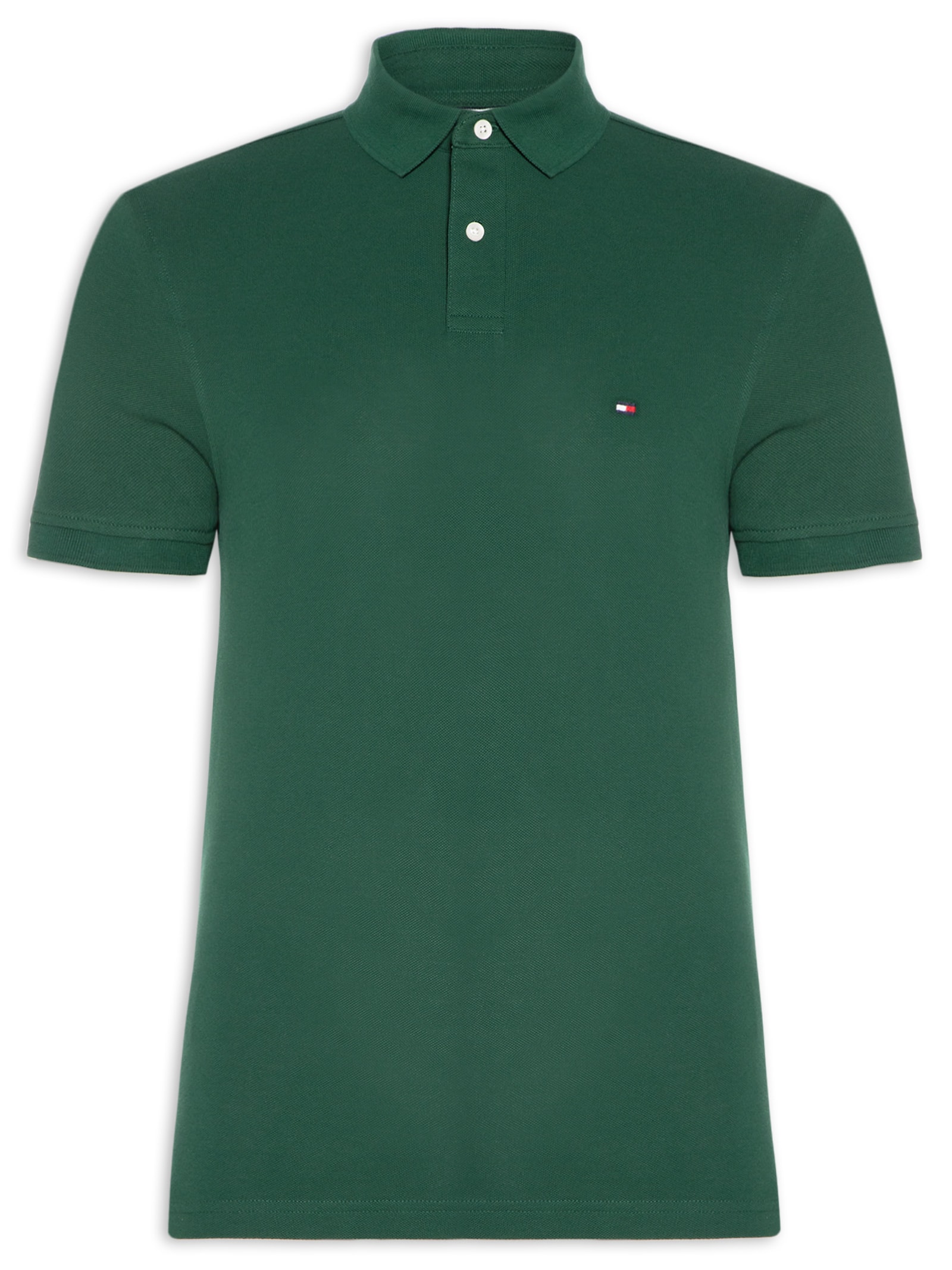 Polo Masculina 1985 Regular Fit Algodão Orgânico Verde   Tommy Hilfiger