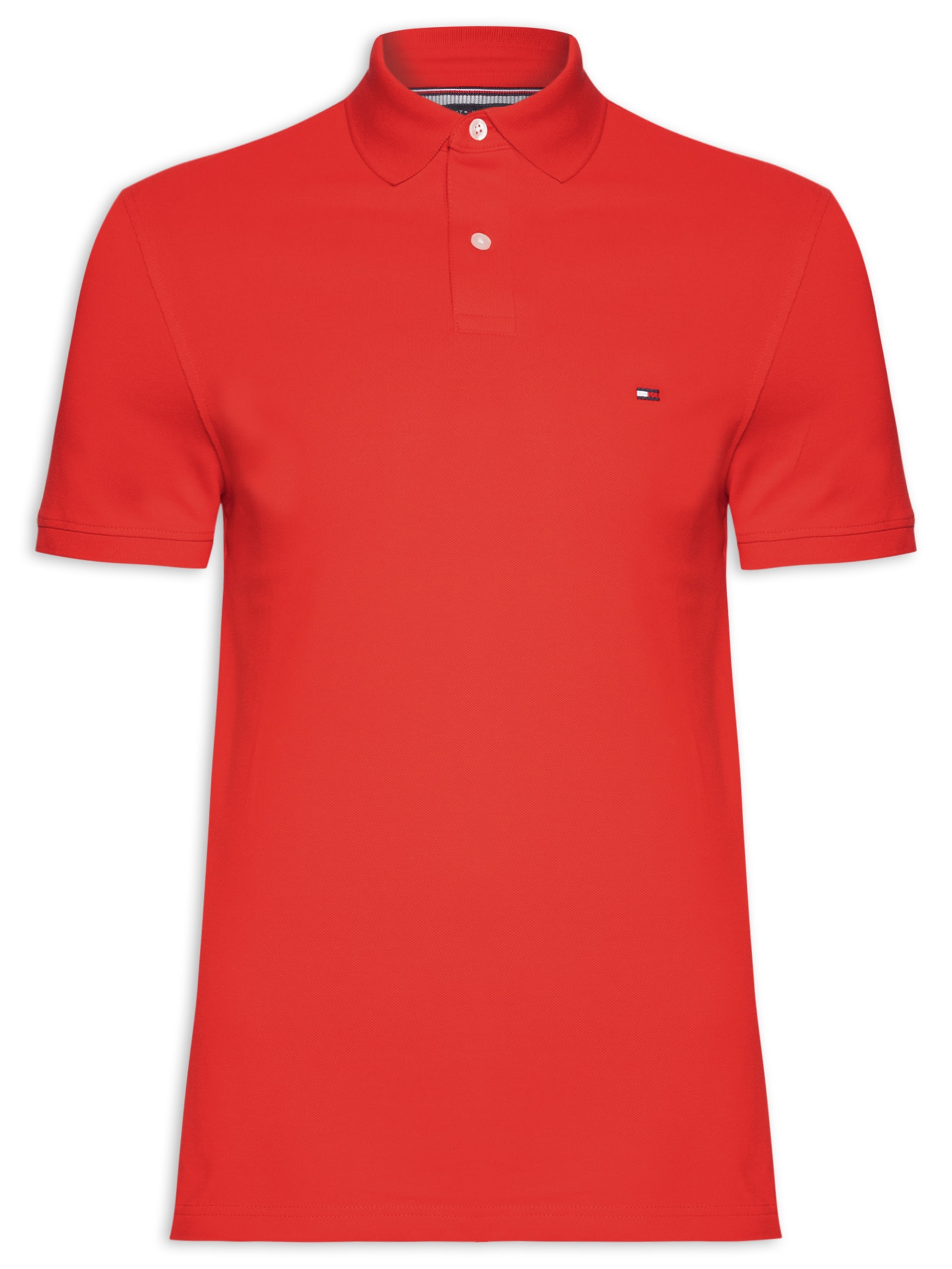 Polo Masculina 1985 Regular Fit Algodão Orgânico Vermelho Tommy Hilfiger