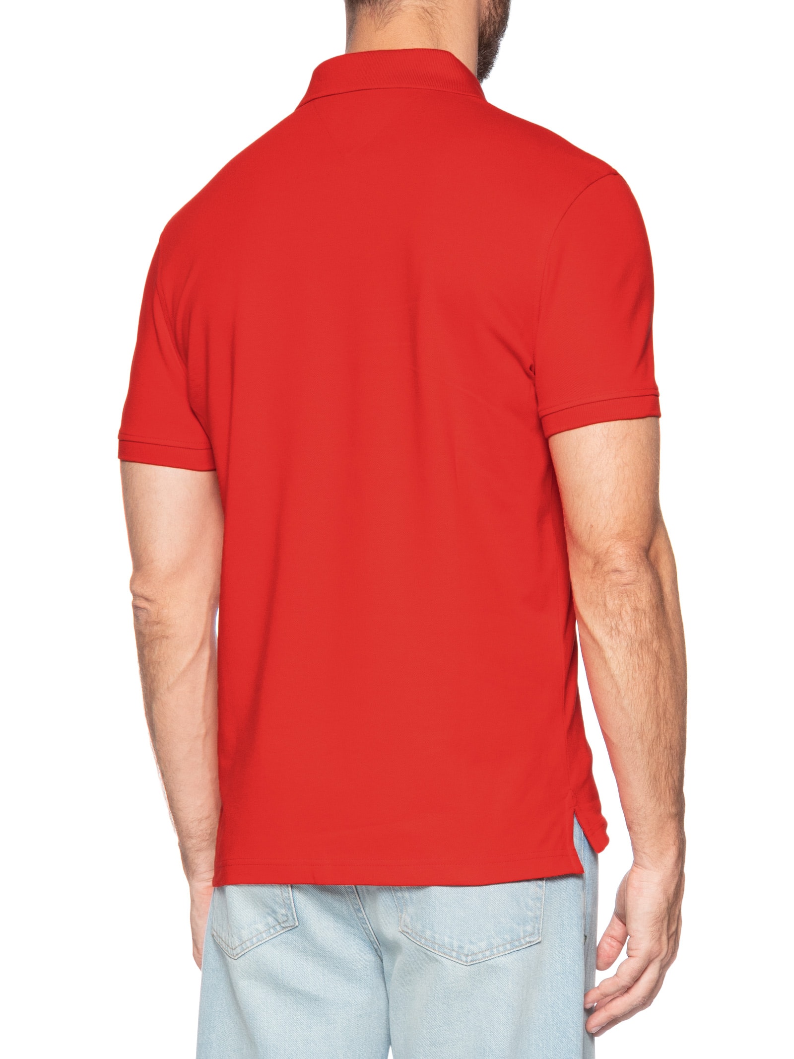 Polo Masculina 1985 Regular Fit Algodão Orgânico Vermelho Tommy Hilfiger