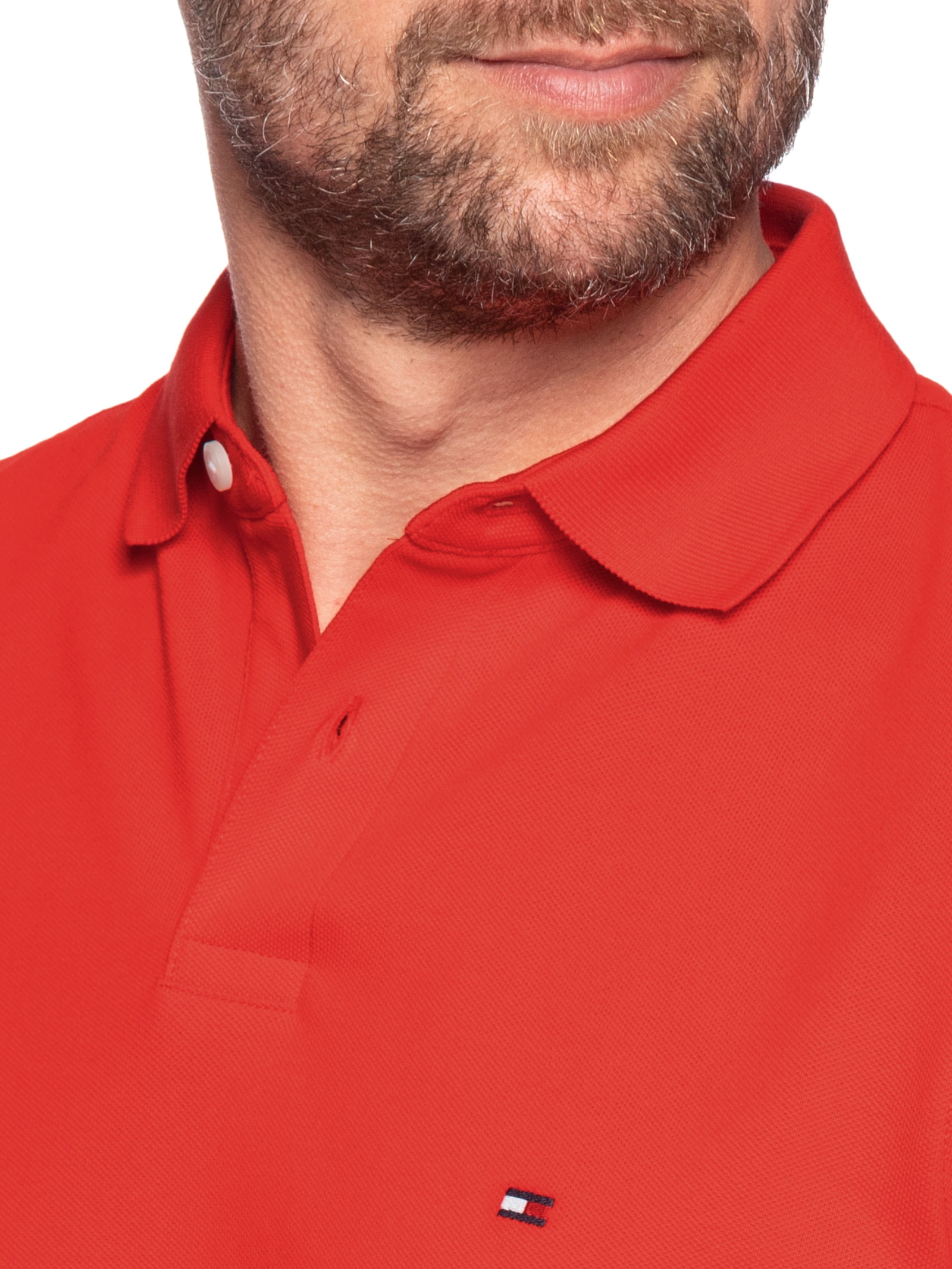 Polo Masculina 1985 Regular Fit Algodão Orgânico Vermelho Tommy Hilfiger