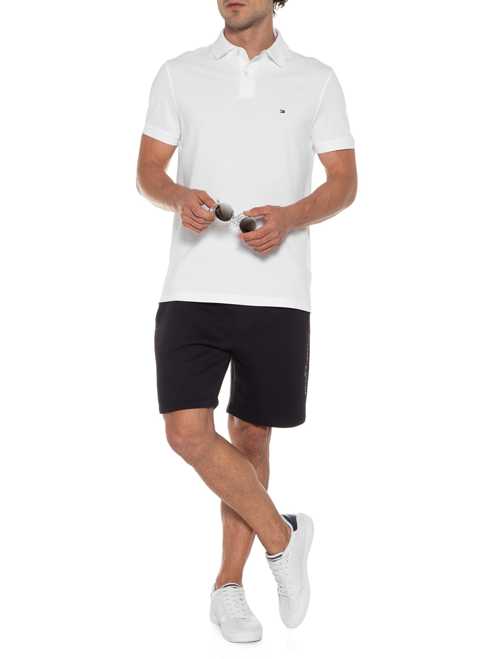 Polo Masculina 1985 Regular Fit  Branco Tommy Hilfiger