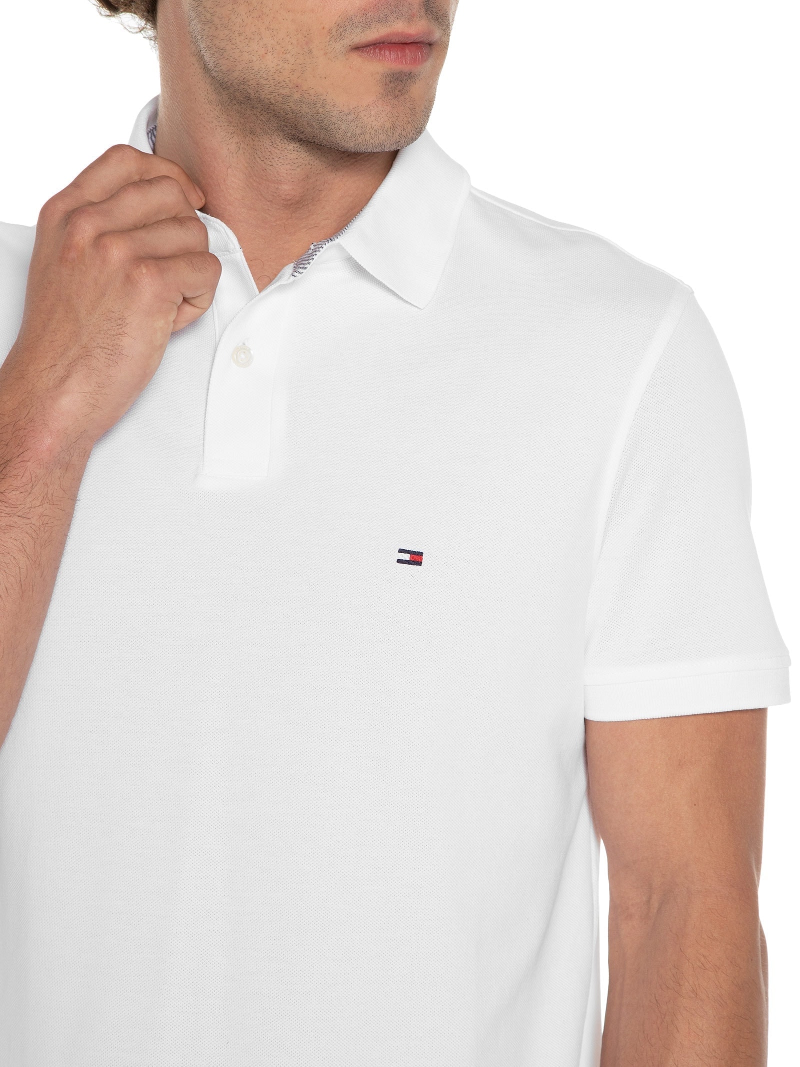 Polo Masculina 1985 Regular Fit  Branco Tommy Hilfiger