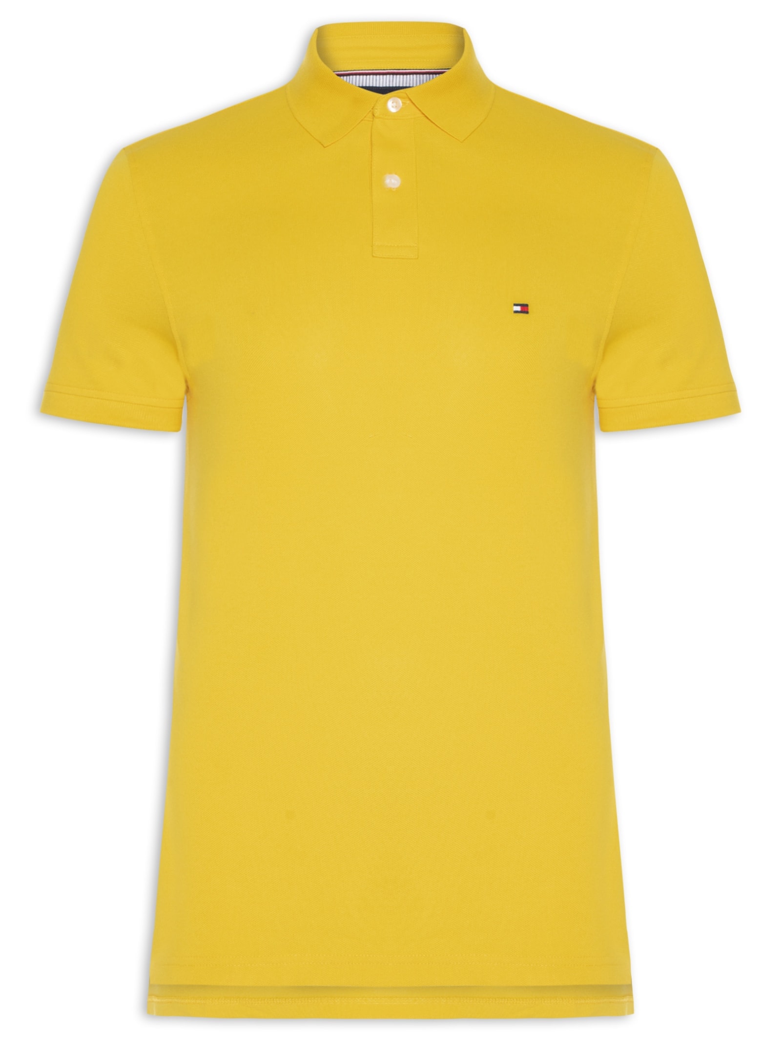 Polo Masculina 1985 Regular Fit Com Logo No Peito Amarelo Tommy Hilfiger