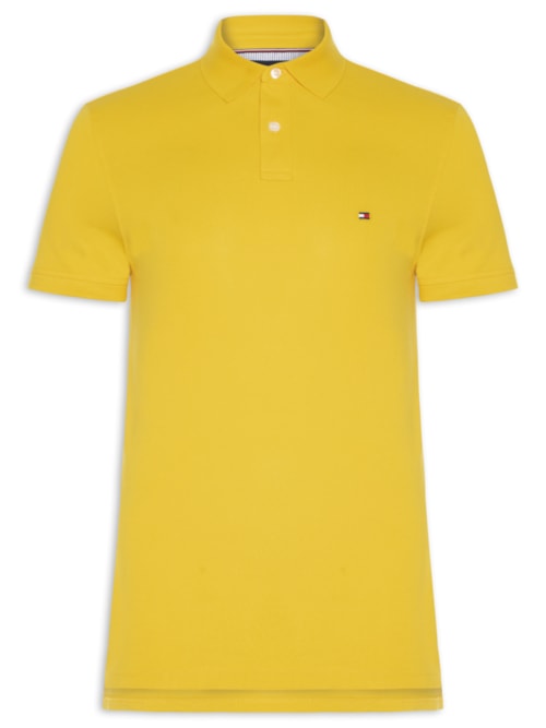 Polo Masculina 1985 Regular Fit Com Logo No Peito – Amarelo