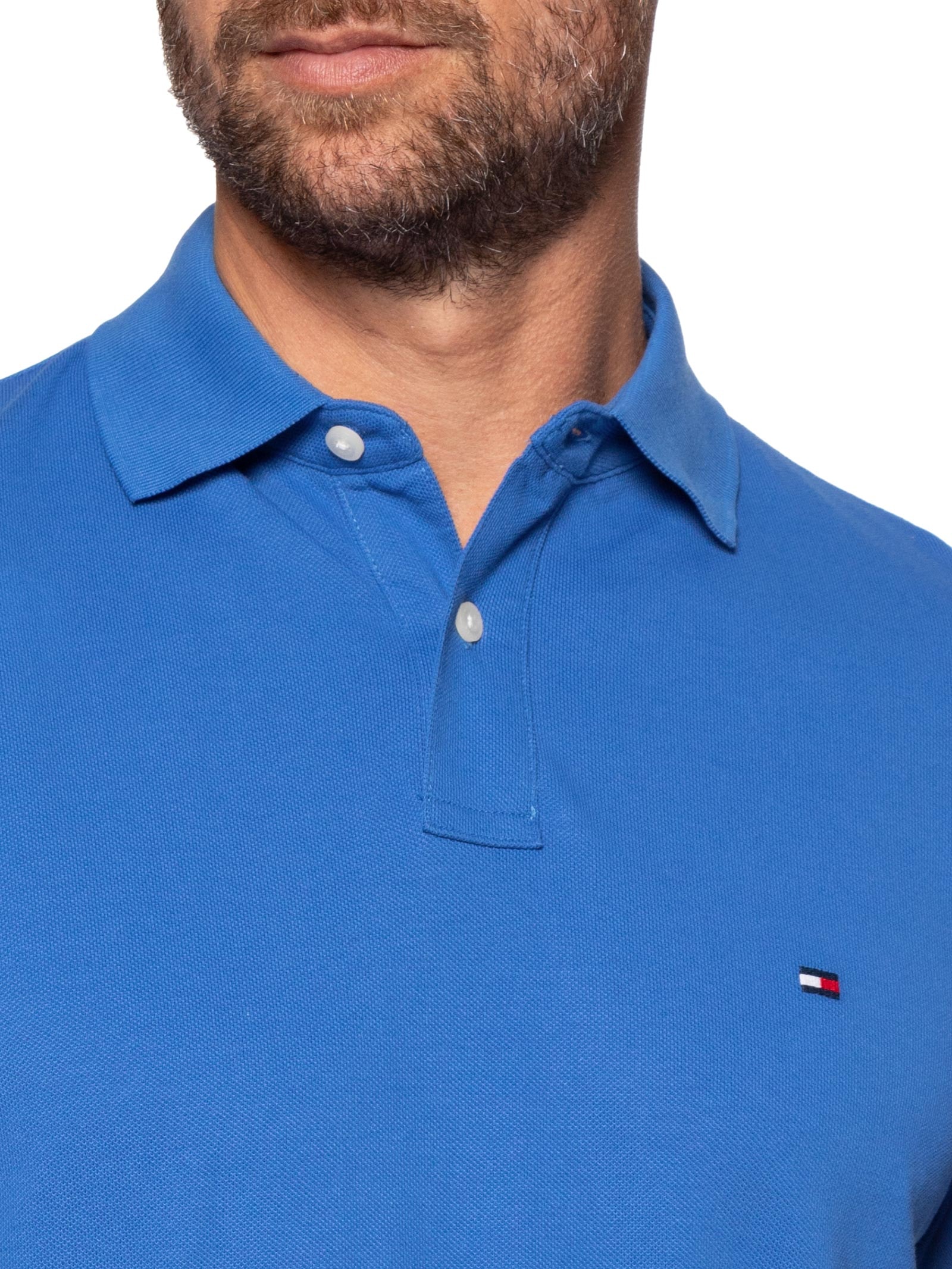 Polo Masculina 1985 Regular Fit Com Logo No Peito Azul Tommy Hilfiger