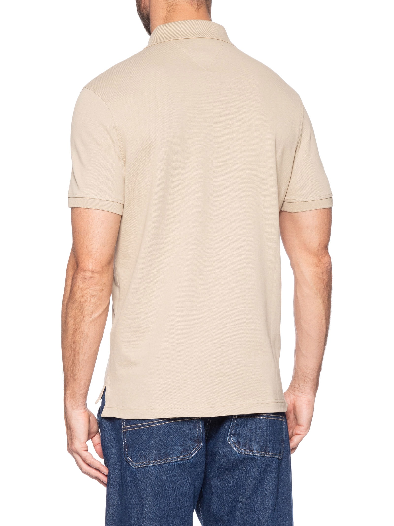 Polo Masculina 1985 Regular Fit Com Logo No Peito Bege Tommy Hilfiger