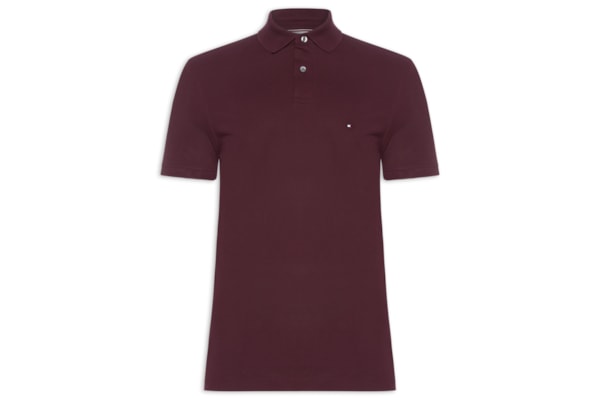 Polo Masculina 1985 Regular Fit Com Logo No Peito - Bordô