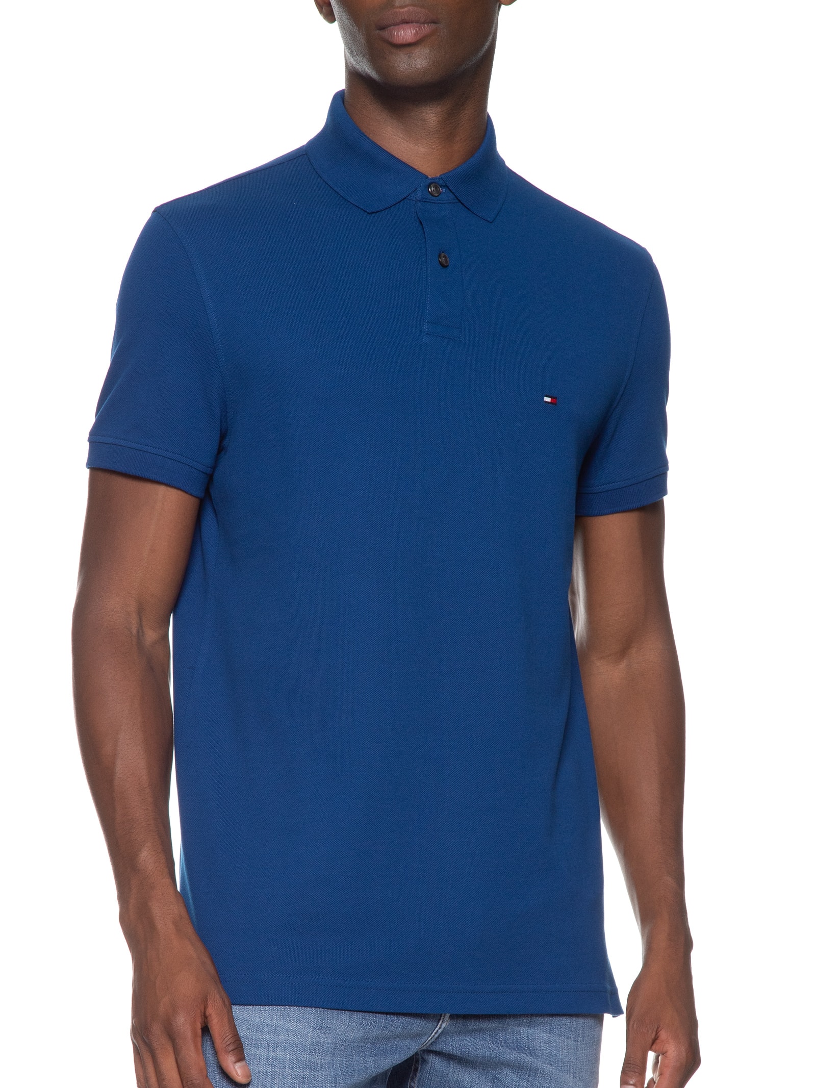 Polo Masculina 1985 Regular Fit Com Logo No Peito Branco Tommy Hilfiger