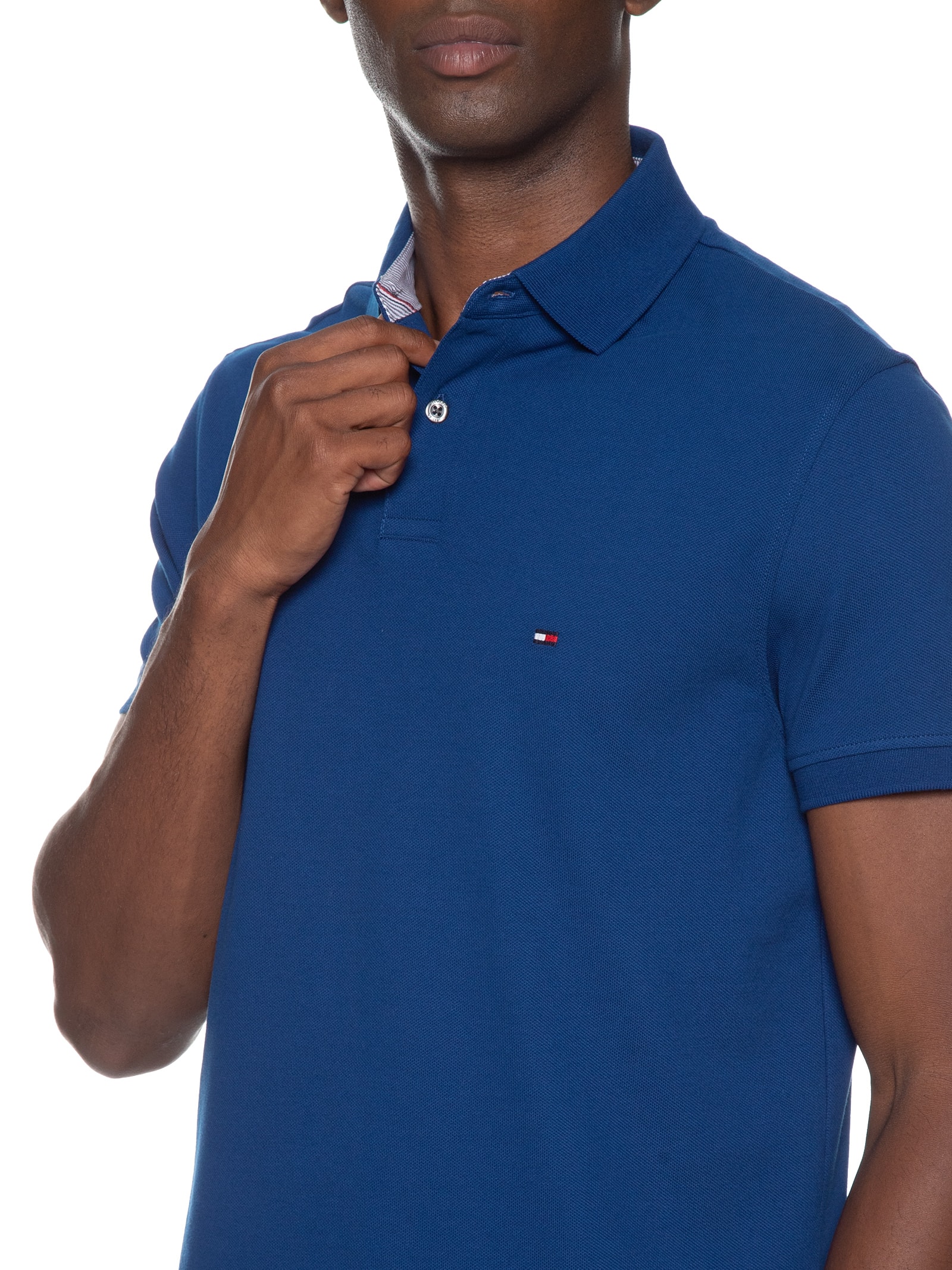 Polo Masculina 1985 Regular Fit Com Logo No Peito Branco Tommy Hilfiger