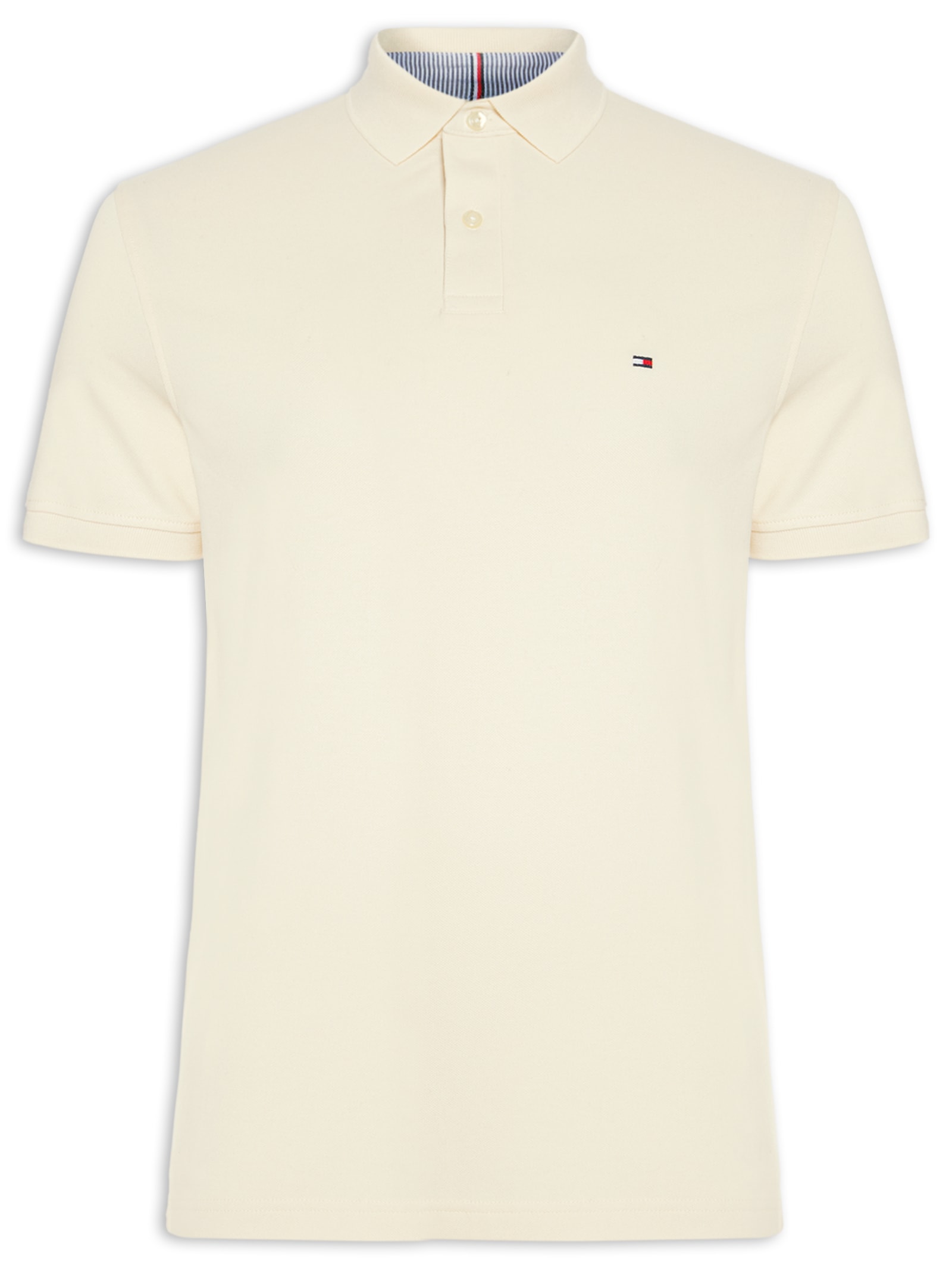 Polo Masculina 1985 Regular Fit Com Logo No Peito Branco Tommy Hilfiger