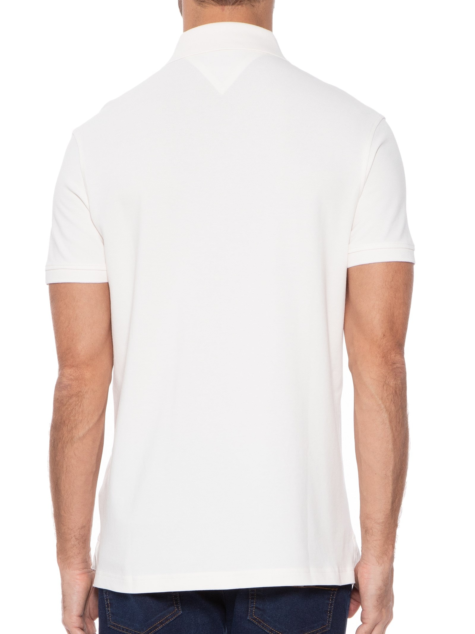 Polo Masculina 1985 Regular Fit Com Logo No Peito Branco Tommy Hilfiger